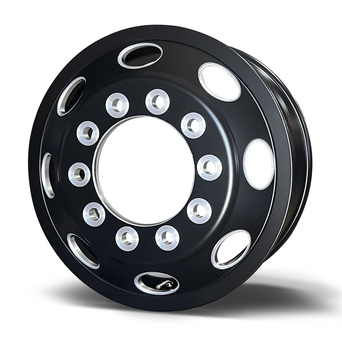 22.5x8.25 NORTHSTAR 10X285MM HUB PILOT "ORBIT" BLACK FRONT